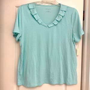 Talbots Aqua short sleeve T-shirt with V-neck